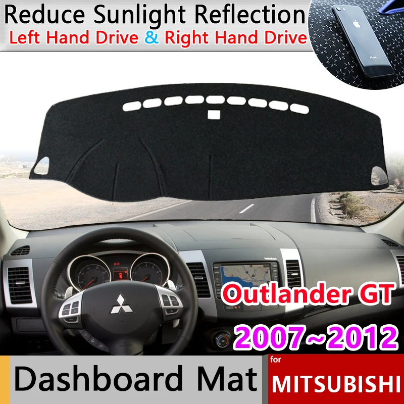 Dashmat Pad for Mitsubishi Outlander GT Peugeot 4007 Citroen C-Crosser 2007~2012 Mat Dashboard Cover Carpet Sunshade Accessories