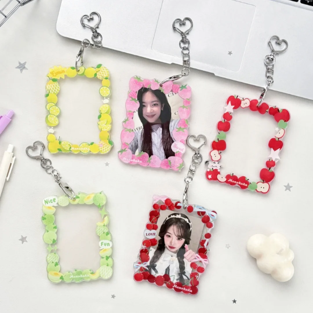 Fruit Card Holder Protective Acrylic Card Holder Card Holder Pendant Creative For Idol Photos Transportation Cards Gifts