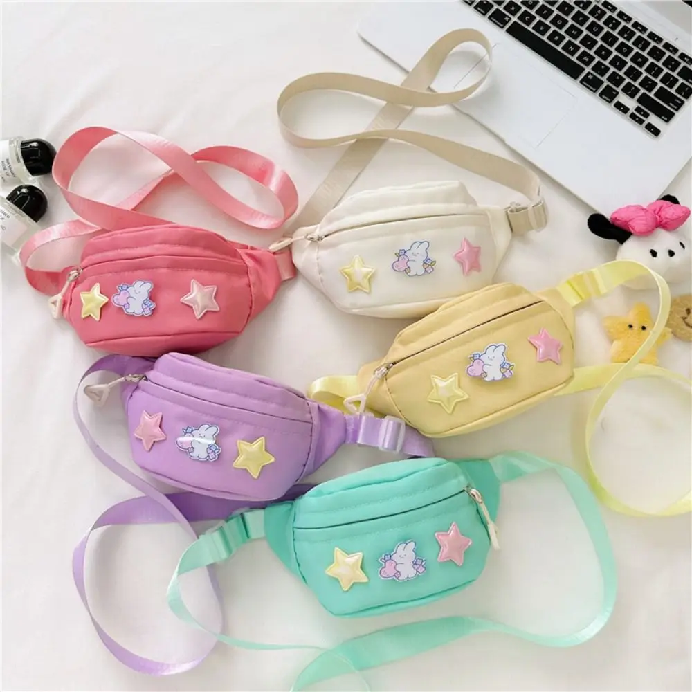 Women Waist Bag Kids Cute Star Fanny Pack Canvas Waist Pack Girls Kawaii Crossbody Purse