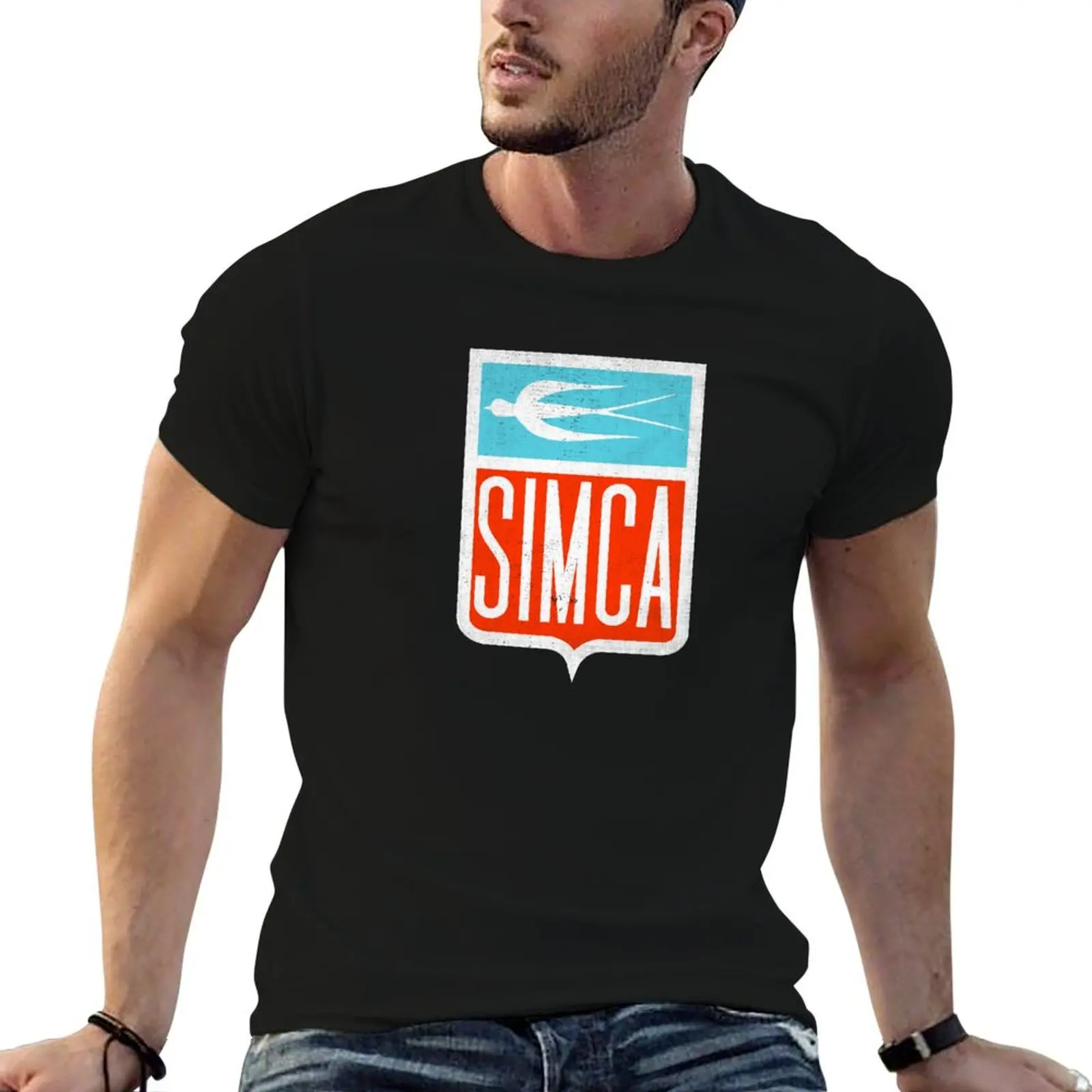 Simca Automobile, Distressed T-Shirt Fitness Quick Dry Short Sleeve Top