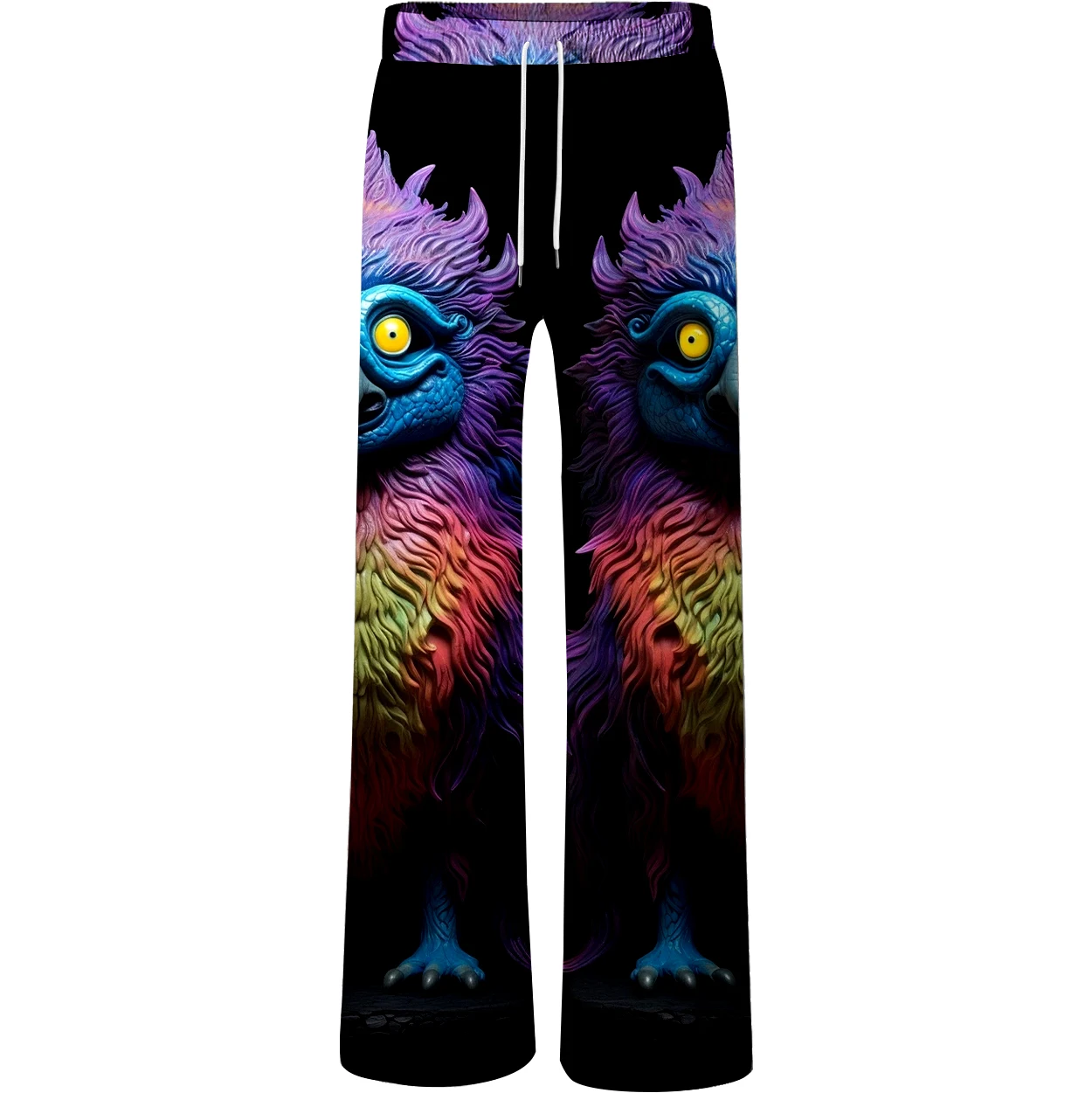 سراويل طويلة عصرية للرجال من Street مع طباعة رقمية ثلاثية الأبعاد وأنماط طيور غريبة، سراويل غير رسمية رفيعة سريعة الجفاف وغير قابلة للتلاشي