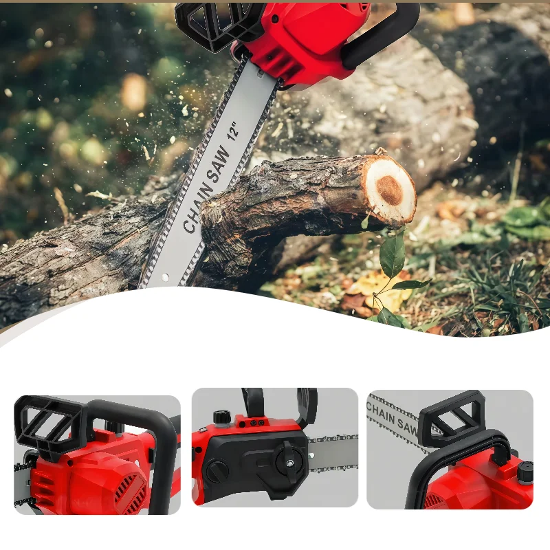 Milwaukee 12palcová bezkartáčová řetězová pila, akumulátorová elektrická řetězová pila, zahradní řezačka na dřevo pro těžbu dřeva a prořezávání - náhled 2