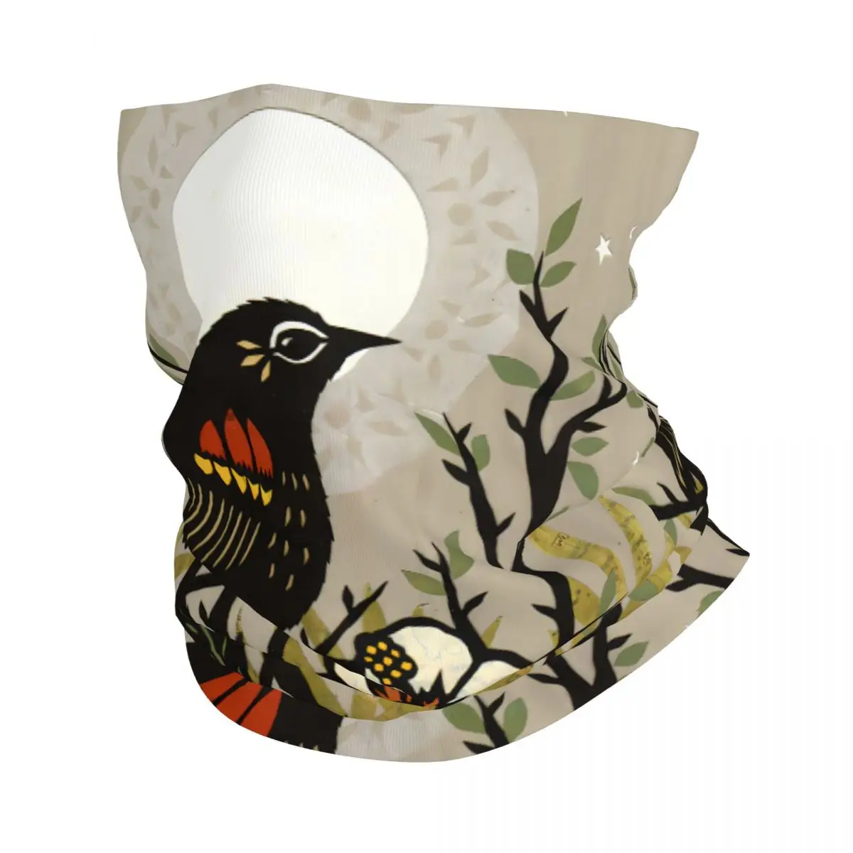 Moon Offering Bird Thin Wrap Scarf Bandana British Folk Neck Gaiter Face Cover Headband