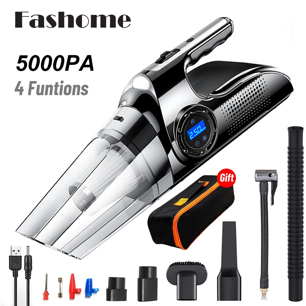 5000PA Car Vacuum Cleaner Portable Strong Cleaner Suction Handheld Car Home Dry And Wet Wireless Vacuum Cleaner Appliance