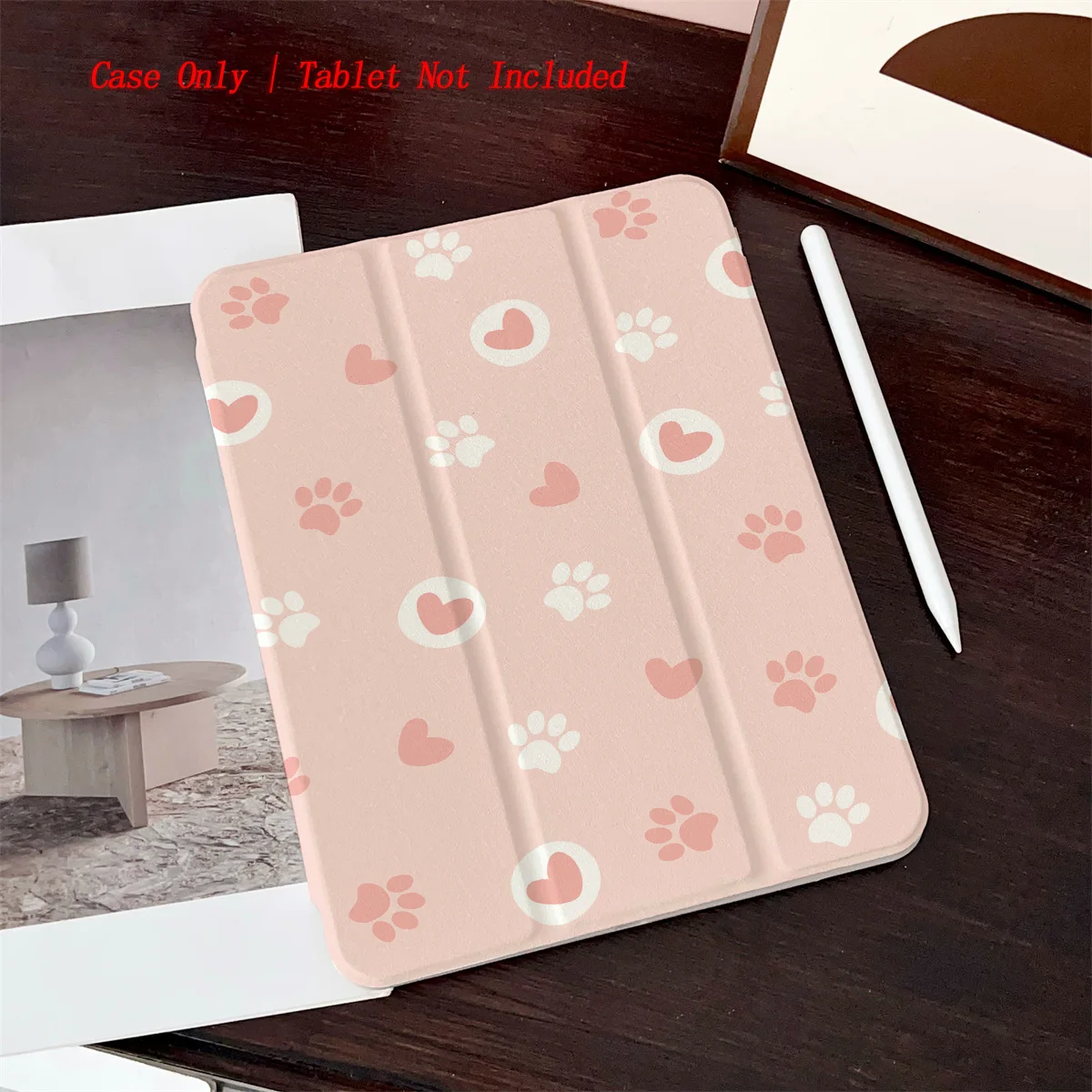 

Trendy Little Love Hearts & Puppy Paws iPad Case For Apple iPad Pro 11/12.9 Air 3/4 10.9 Inch Mini 6 Fashion Cover