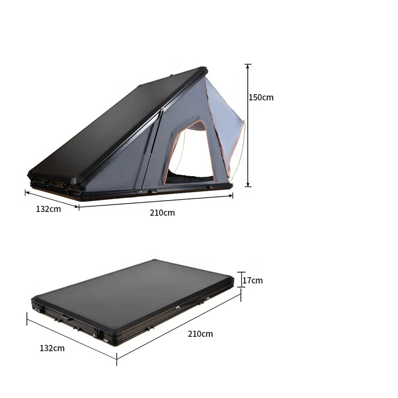 متوفر في المخزون خيمة صدفية من الألومنيوم على السطح هيكل صلب 4-5 أشخاص