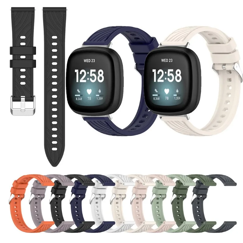 Silicone Strap for Fitbit Versa 3 4 Sense 2 Versa4 Versa3 Pattern Lines Bands