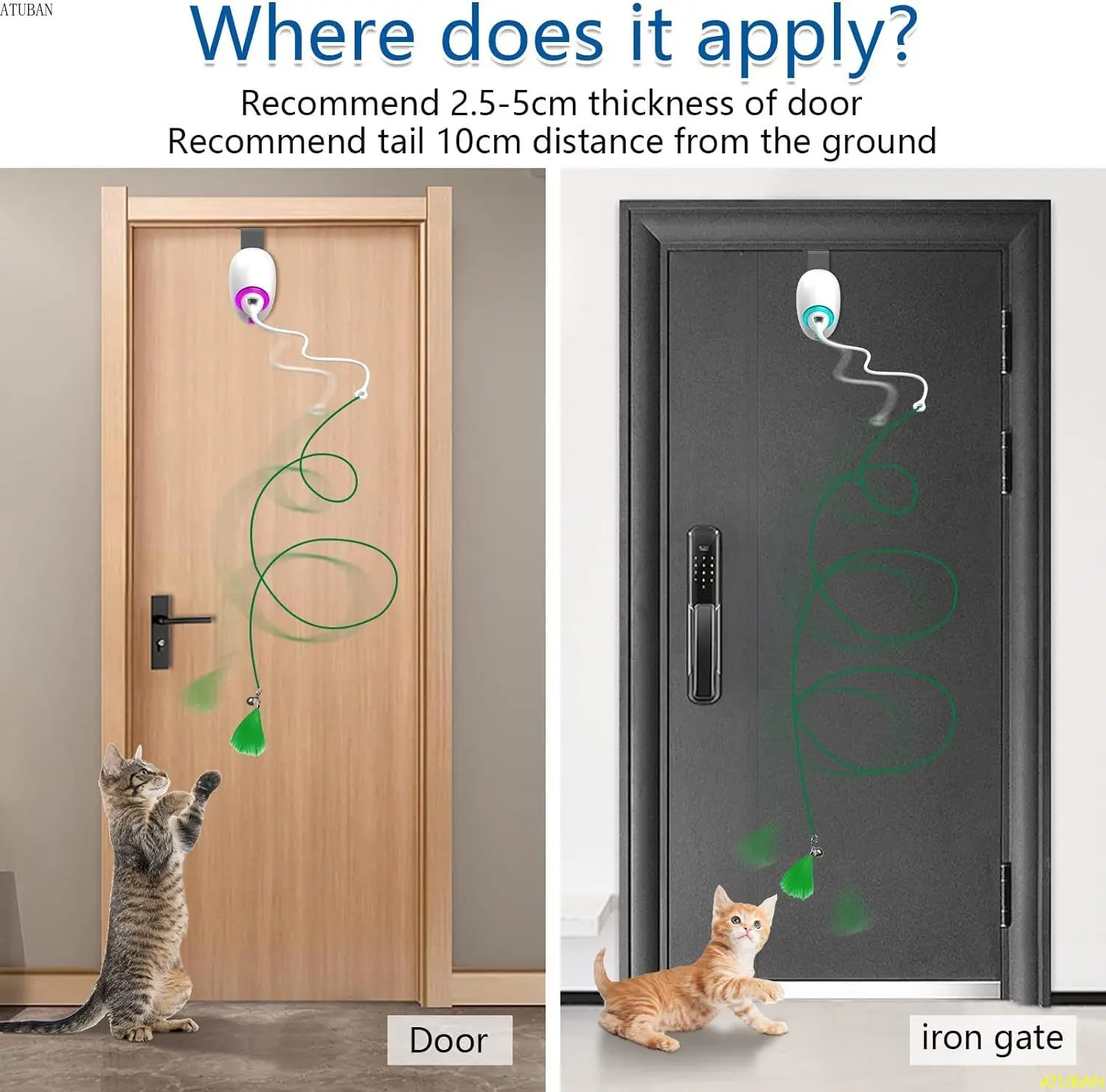 Cat Feather Toys,Hanging Electric Cat Toys for Indoor Cats,Retractable Cat Teaser Toy,Exercise Kitten Toys, Automatic Kitten Toy