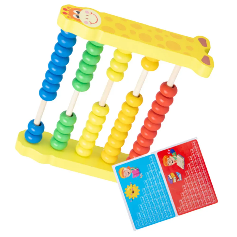 

1Pcs Wooden Abacus 5 Rows Colorful Giraffe Cartoon Calculating Tool Educational Preschool Supplies Math Learning