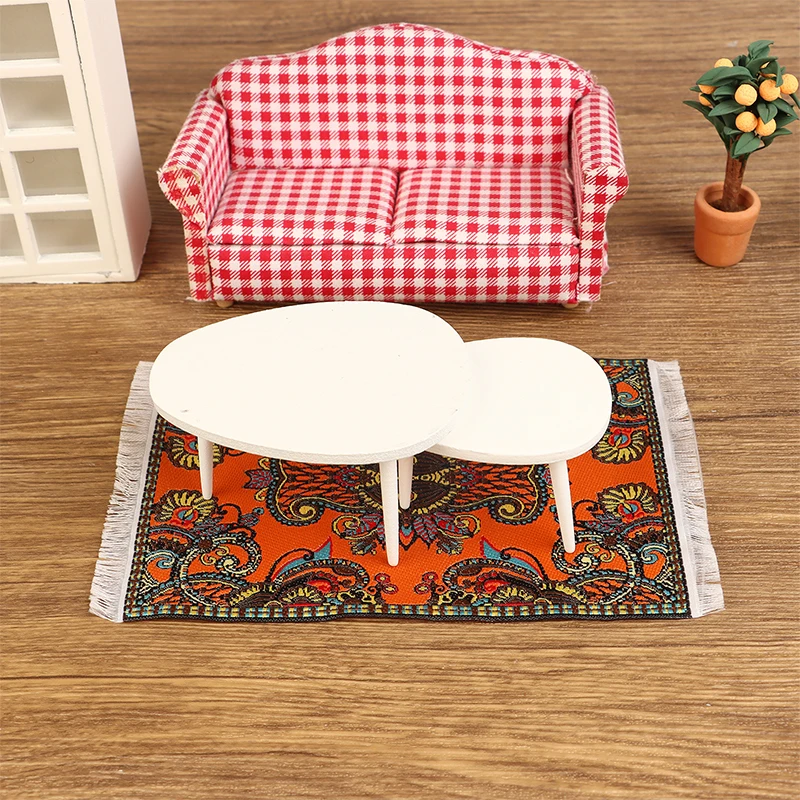 Different Types 1:12 Living Room Decor Dollhouse Handmade Woven Mini Floor Rug Cover Carpet for Dolls House Bedroom Bathroom