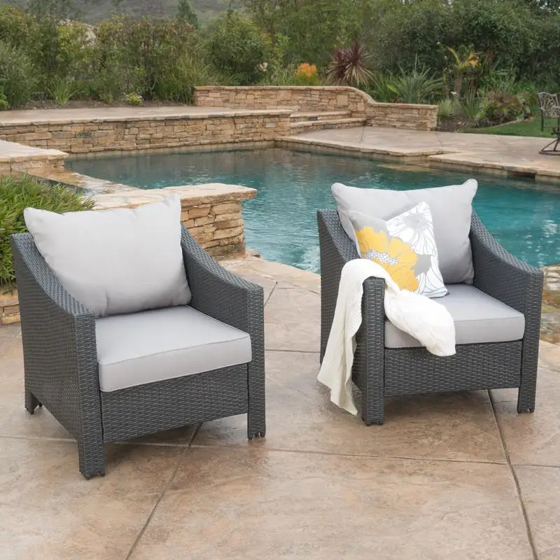 

Set of 2 Antibes Armchairs, Stylish & Comfortable Accent Chairs for Living Room or Patio Use