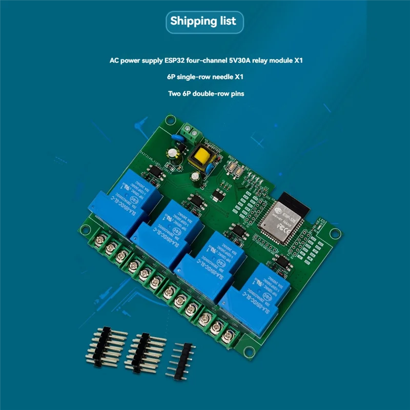 

B18B ESP32 Макетная плата 4-канальный релейный модуль 5 В/30 А AC220 В WIFI Bluetooth Подключение