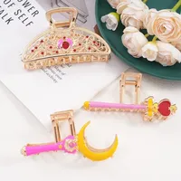 Sailor Moon Anime Kawaii Hair Clip Magic Wand Creative Metal Clip Back Head Hair Shark Clip Cartoon Peripheral Hair Accessories