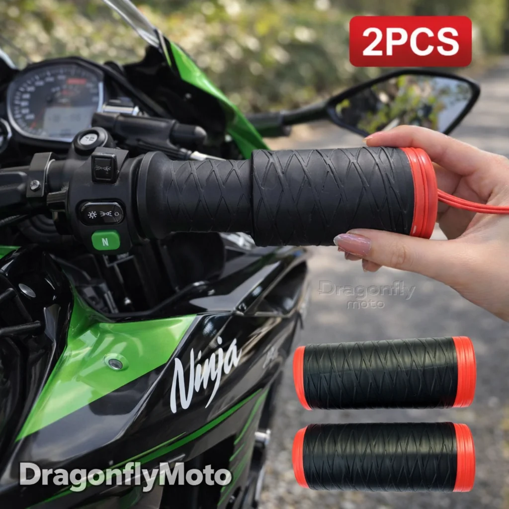 

Силиконовые накладки на руль мотоцикла для Kawasaki Ninja H2 H2R Zx6R Zx12R 400 650 1000 Zx9R, самозатягивающиеся, противоскользящие