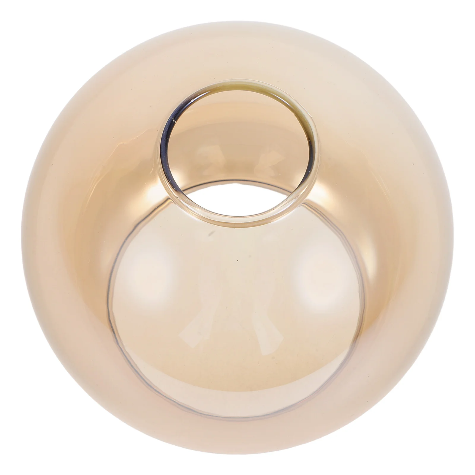 

Amber Glass Lamp Shade Replacement - Round Transparent Smoky Globe Design - Large Dual Open Pendant Wall Sconce Lighting Fixture