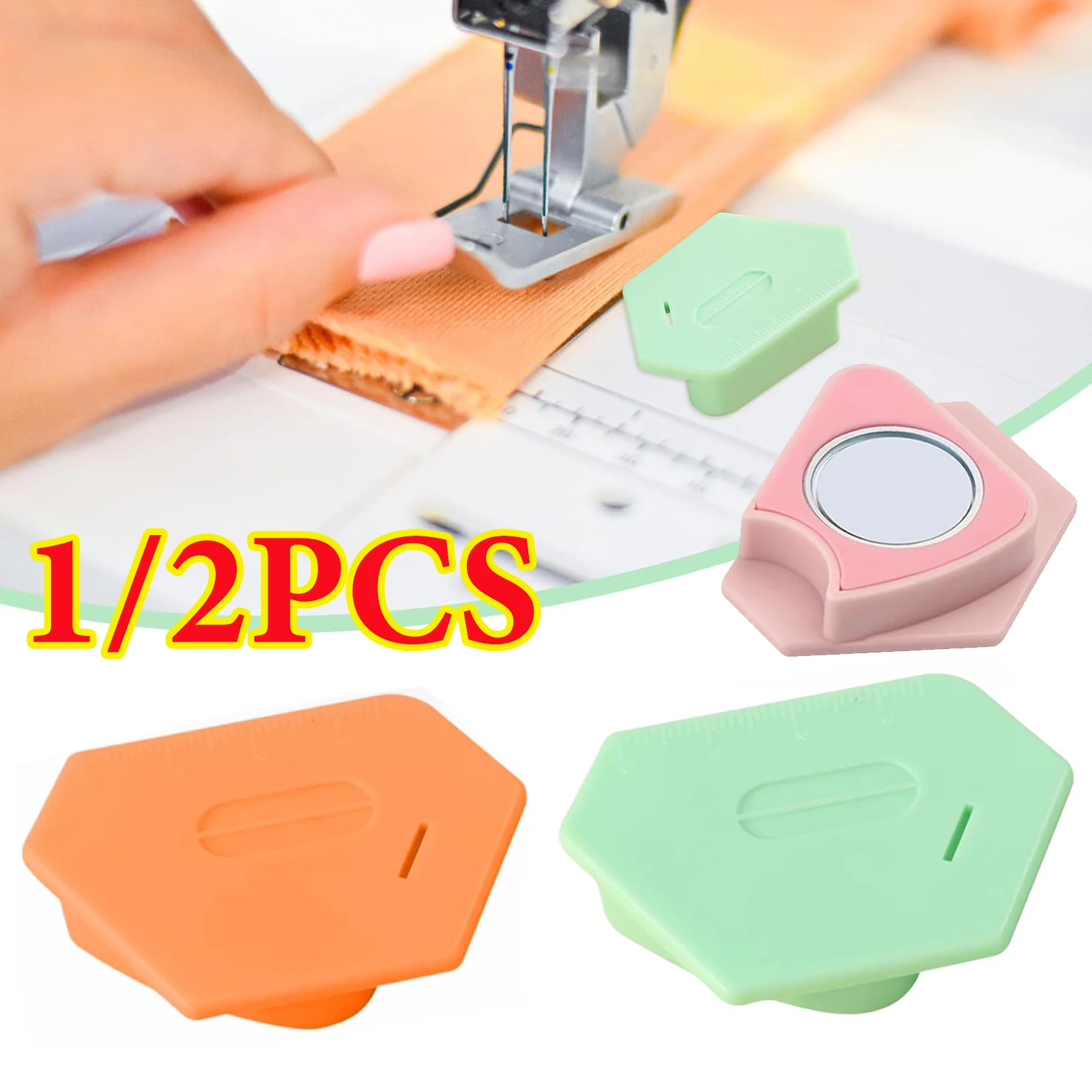 1/2PCS Magnetic Sem Guide Lightweight Rustproof Sing Maine Guide Magnets Multifunctional Hem Guide,Sewing Supplies Accessories