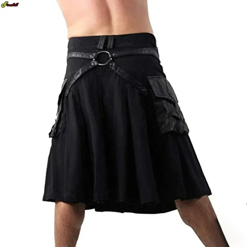 Medieval retro masculino kilt escocês trajes de férias tradicionais saia plissada saia de carga traje nacional tartan cosplay saia