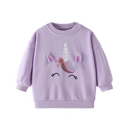 Jumping Meters 2-7T Unicorn Girls Sweatshirts Girls Toddler Kids Clothing Autumn Spring Sport Baby Hooded Shirts Clothes Shirts