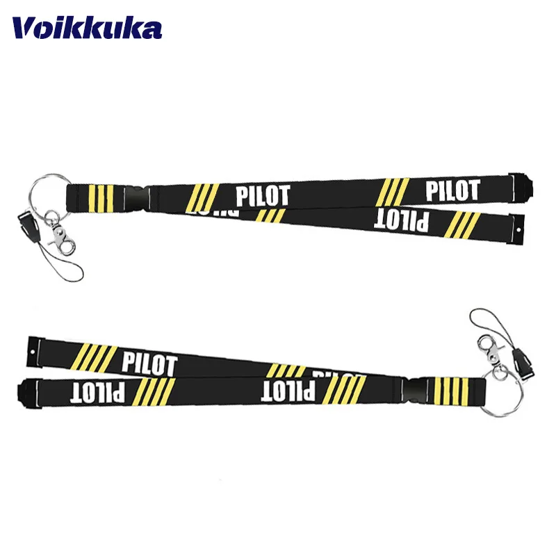 Voikukka Jewelry PILOT 4 Shoulders Letters Printed Multi-function Keychain Lanyard Pendant Neck Rope Gifts Wholesale