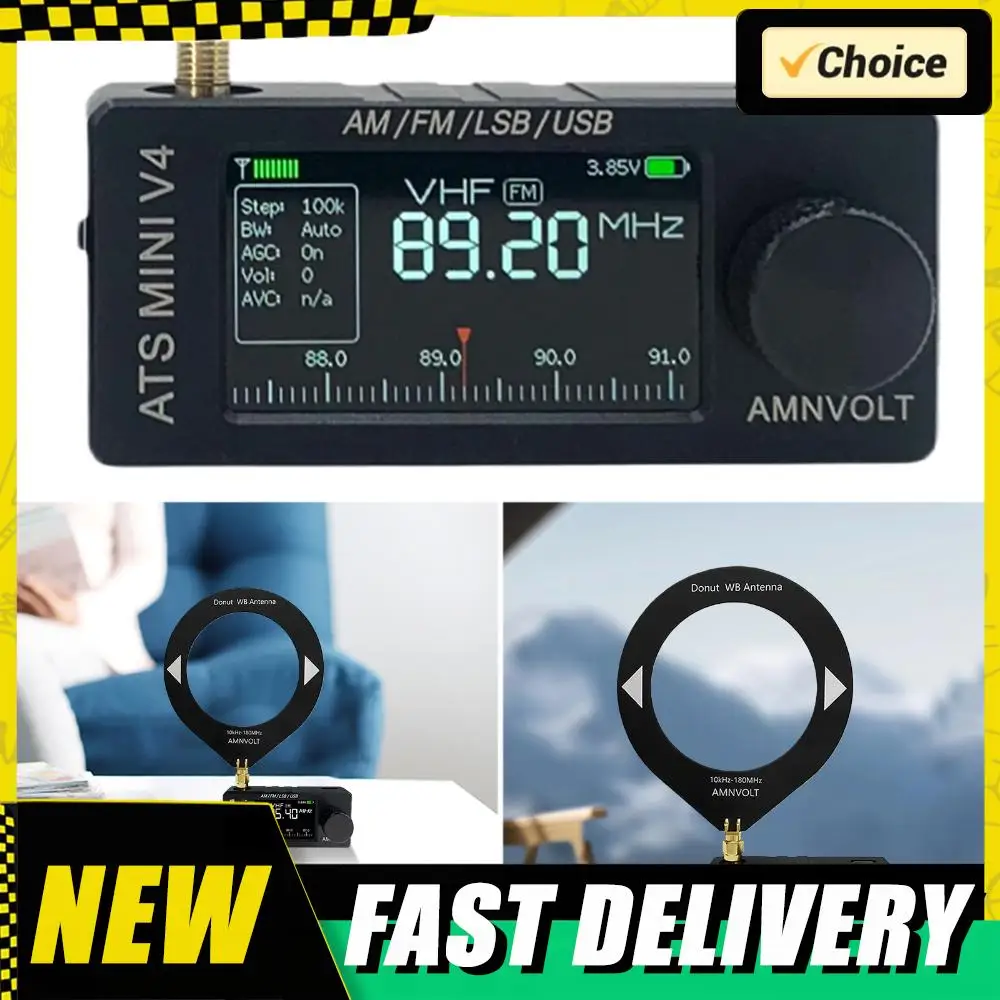 

AMNVOLT V4 ATS MINI SI4732 Радио ALL Band DSP Радио FM AM SSB LSB USB Портативный AM FM-радиоприемник с усилителем для наушников