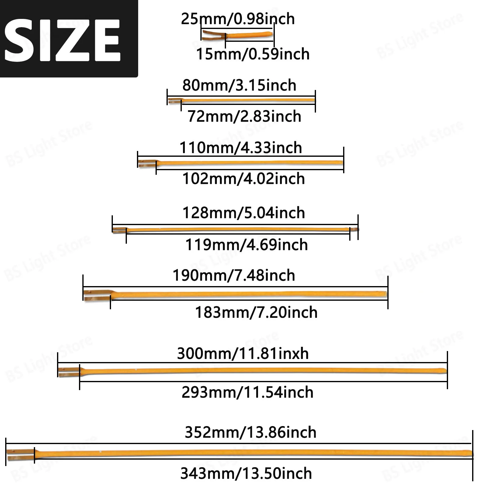 Homopolar flexible filament 25mm 128mm 300mm 352mm COB 3V 300mA 2700K LED Edison Bulb Lamp Parts Diodes DIY Bulb Lightting Lamps