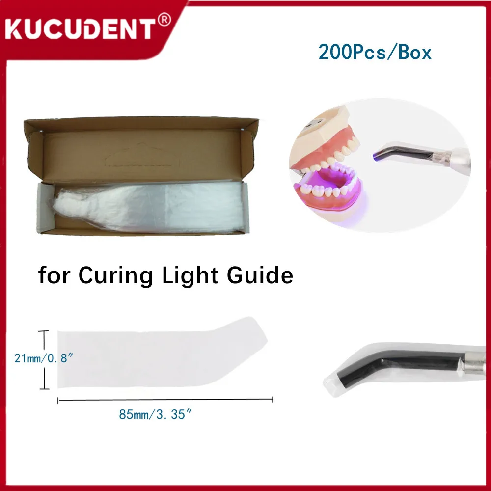 200 PCS ทันตกรรม Light Curing ป้องกันฟิล์ม Cure โคมไฟท่องเที่ยว Rod หัวทิ้งแขน Bubble Sticks ป้องกันฝาครอบทันตกรรม Lab