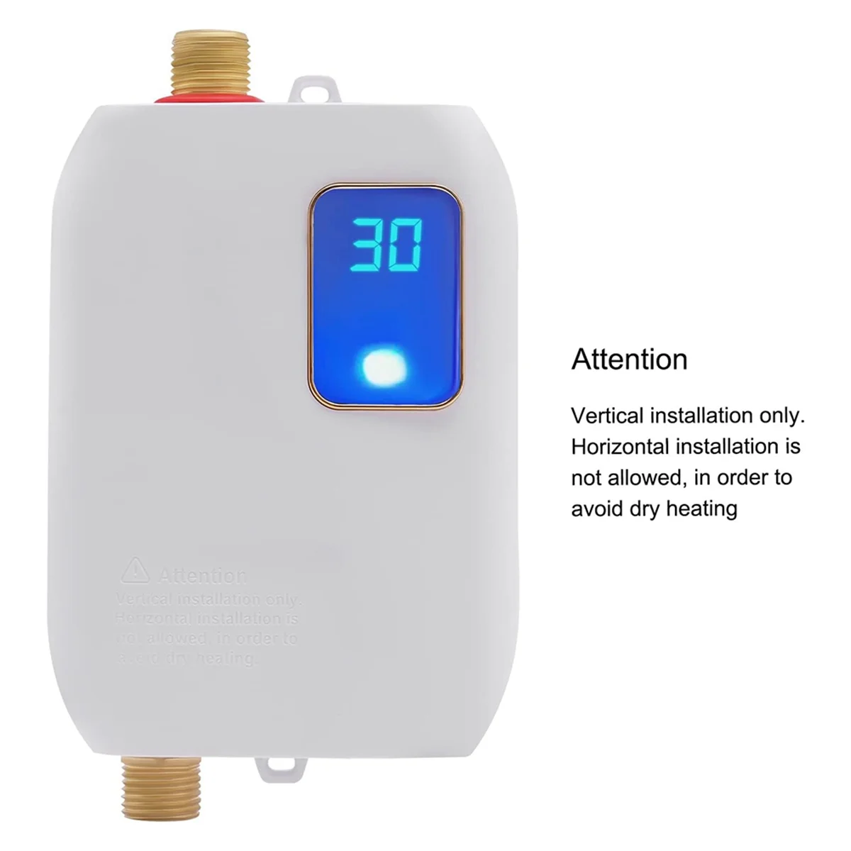 ABGU Water Heater,3500W Portable Electric Instant Hot Water Heater with Overheating Protection, for Kitchen, Bathroom EU Plug