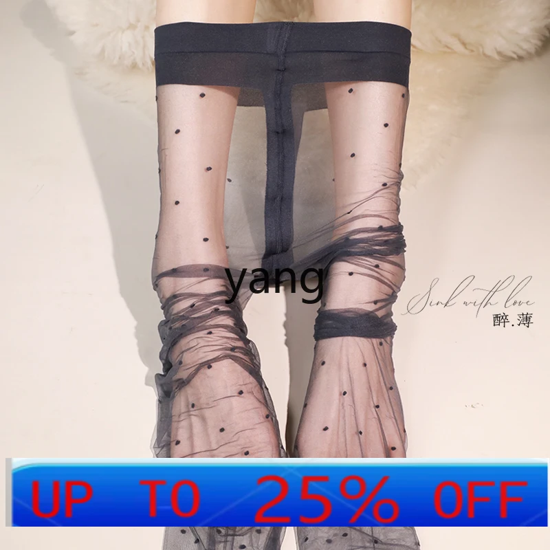 

LMM polka dot black stockings women's ultra-thin all-invisible summer meat-permeable anti-silk bare-leg artifact