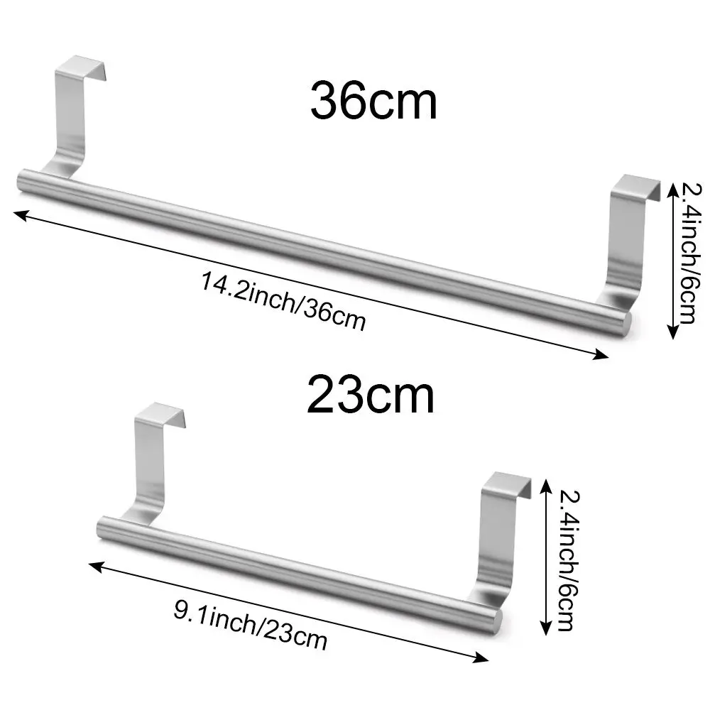 Towel Rack Over Door Towel Bar Hanging Holder Stainless Steel Bathroom Kitchen Cabinet Towel Rag Rack Shelf Hanger