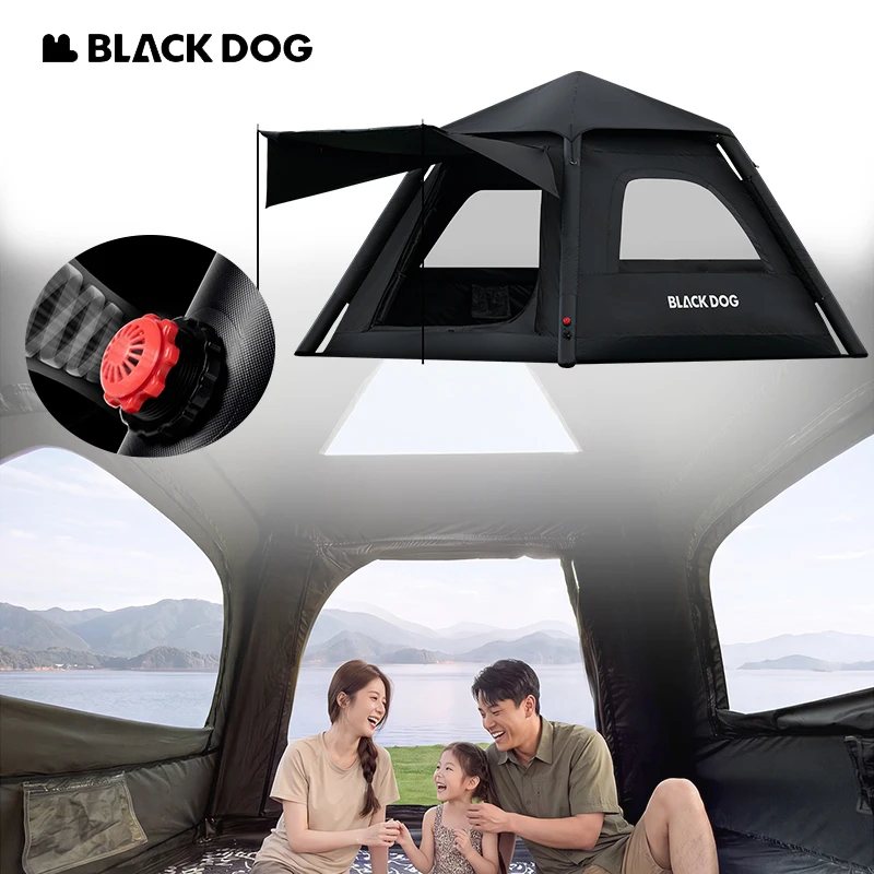 BLACKDOG Leisure AIRPro Inflatable Air Cabin Tent 150D Black-Coating UV Protection Windproof Rainproof Easy Setup Family Outdoor