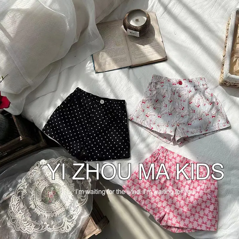 2025 New Children's Korean Summer Girls' Pants Full of Cartoon Trendy Children's Casual Floral Versatile Shorts