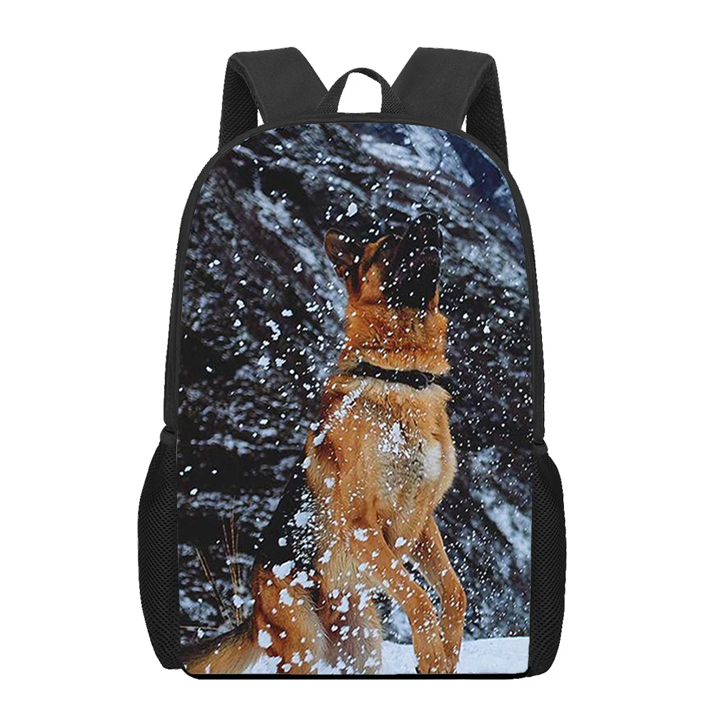 German Shepherd Dog 3D Pattern School Bag for Children Girls Boys Casual Book Bags Kids Backpack Boys Girls Schoolbags Bagpack