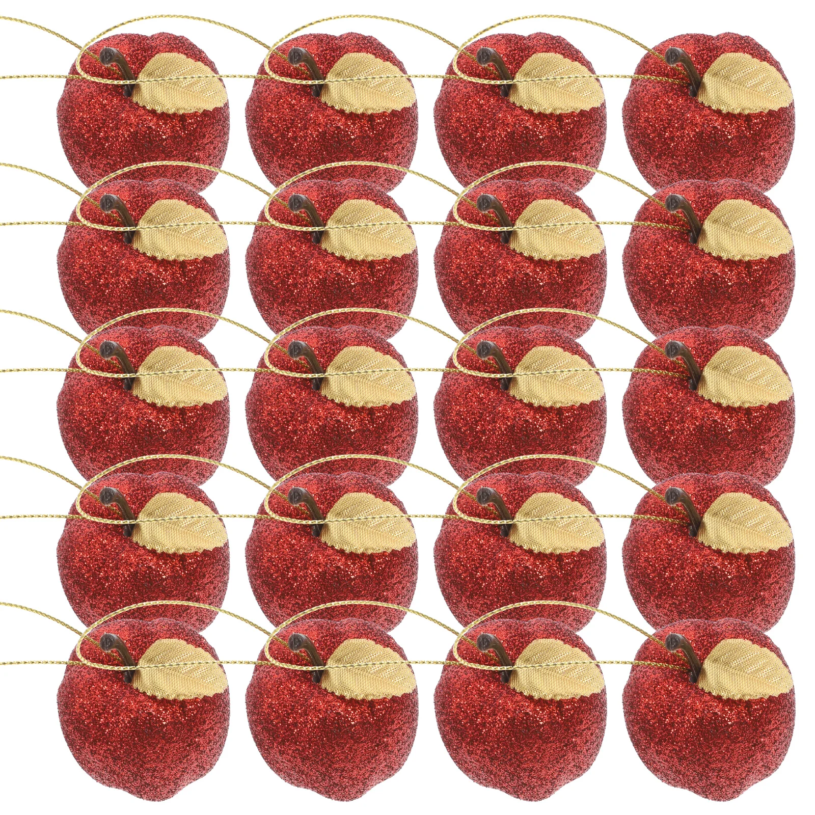 

20pcs Foam Apple Hanging Ornaments Christmas Tree Decor Vintage Xmas Decoration Holiday Home Party Indoor Display