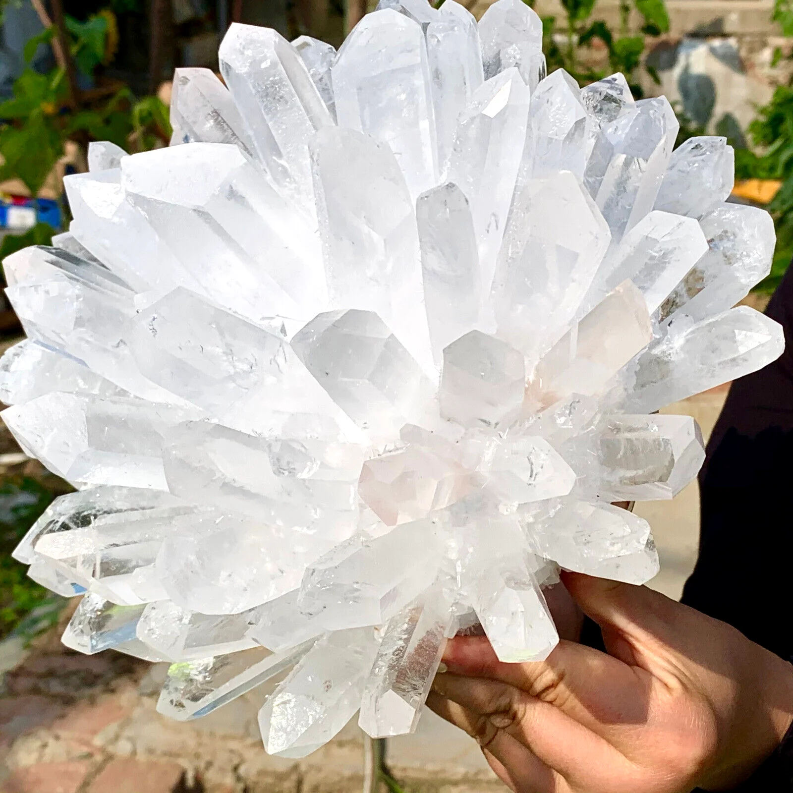 

Natural White PhantomQuartz Crystal Cluster Mineral Samples Heal HomeOffice Decoration