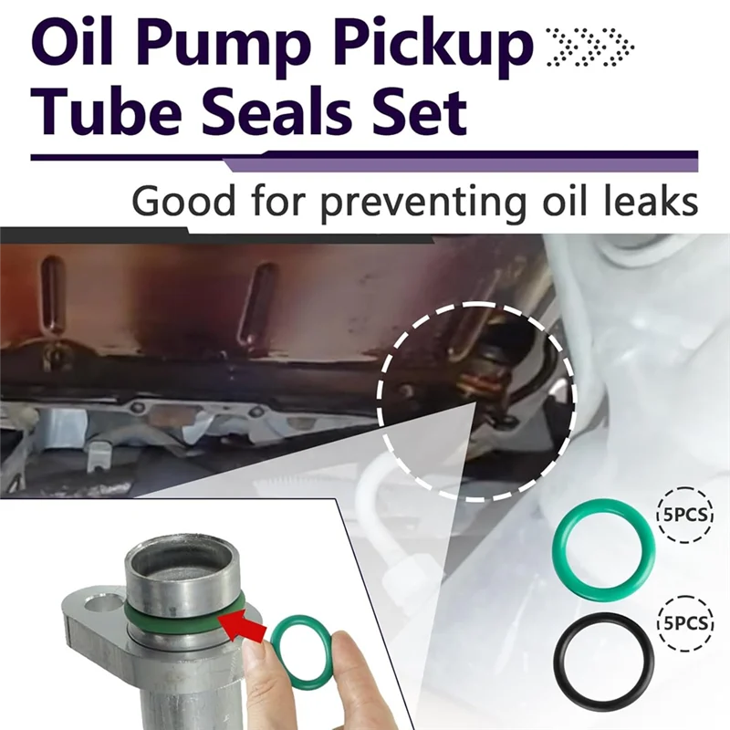 

B07A-For LS Engines Oil Pump Pickup Tube Seals 10 PCS M29517 4.8, 5.3, 5.7, 6.0, 6.2, For LS1, 12584922 O Ring Kit
