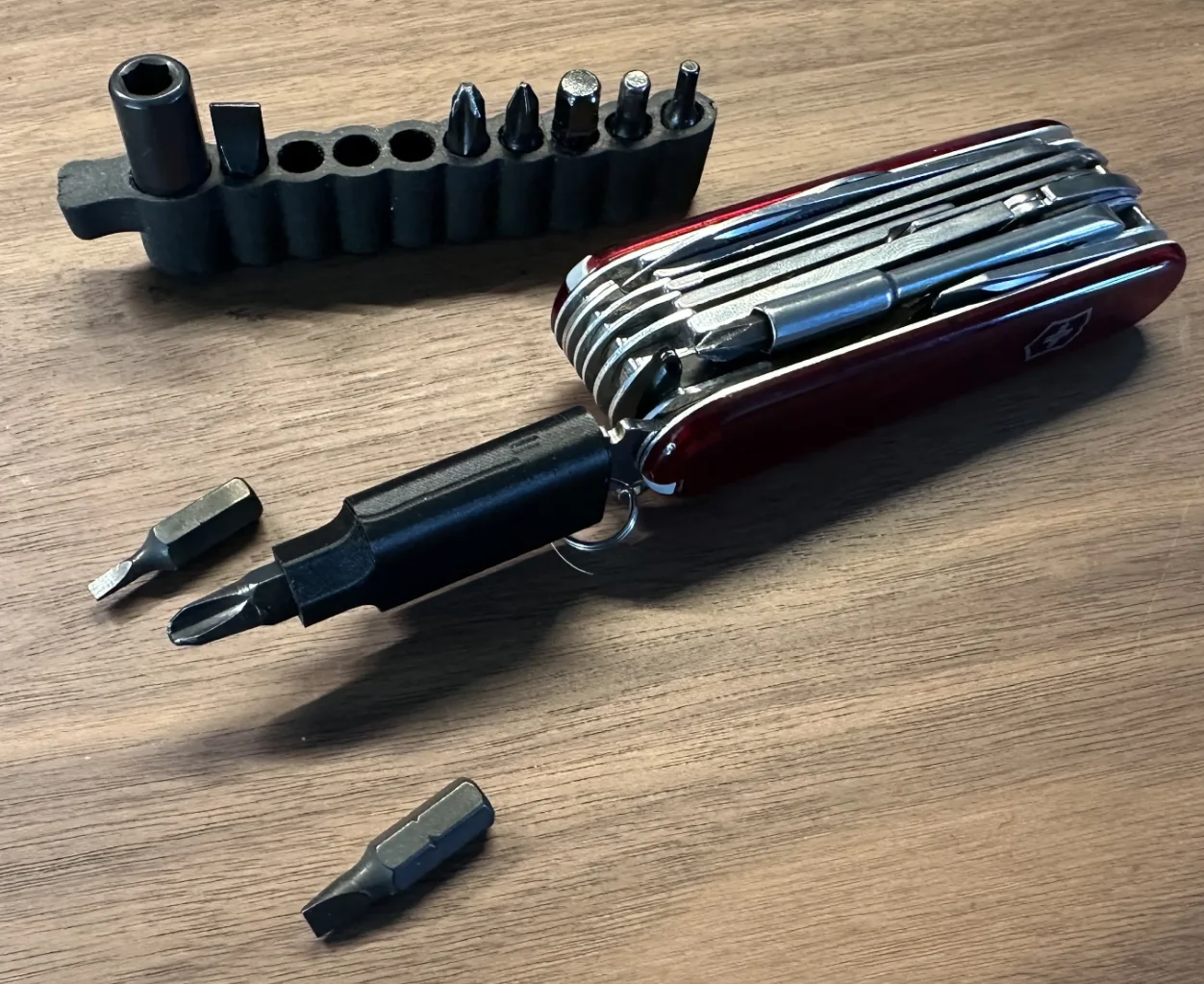 Bit Driver Adapter Compatible with Victorinox Compact – Easy-Mount Design, Black EDC Screwdriver Accessory