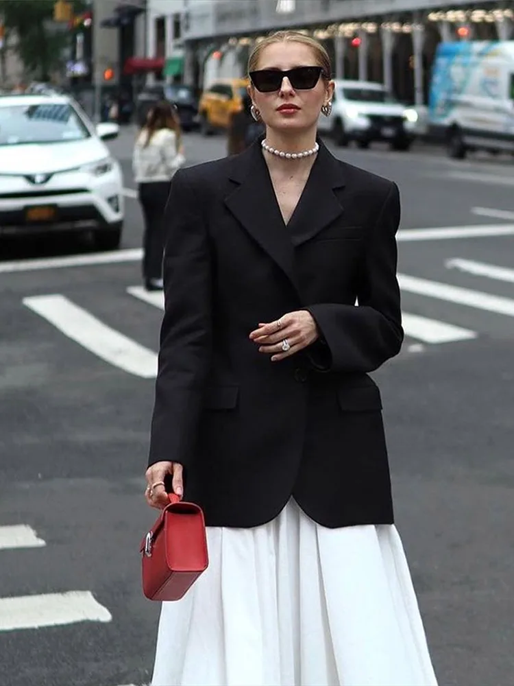 

Burgundy Red Blazer Suit Women Elegant Lapel Fitted Waist Jacket Vintage Single Breasted Full Sleeve Coats 2025 Spring Outwears