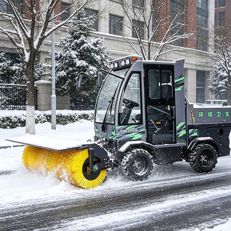 Construction Site Multi Purpose Snow Cleaner AWD Hydraulic Hopper Lift Warm Cabin Engineering Snow Tires