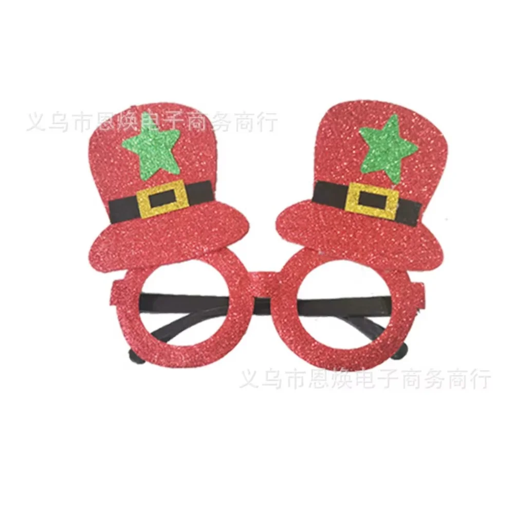 PESENAR Conjunto de traje con temática navideña: gorro de Papá Noel y gafas incluidos, disfraz festivo perfecto para celebraciones navideñas