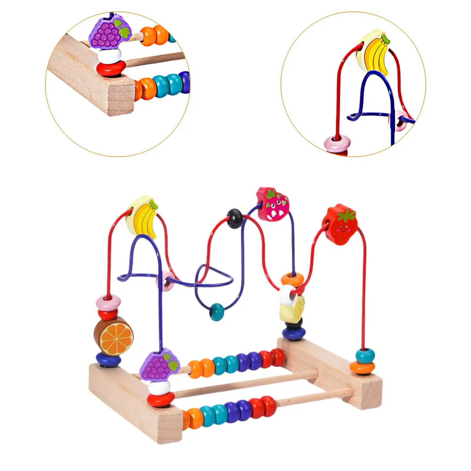 Laberinto de cuentas de madera juguete matemáticas habilidades sensoriales preescolar para regalos de cumpleaños bebé