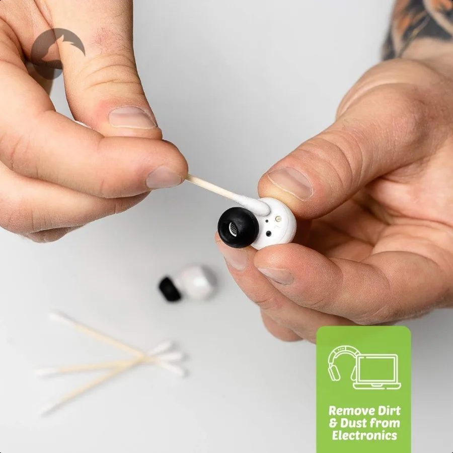 ไม้พันก้านสำลีใยไผ่ 500 ชิ้น ย่อยสลายได้ ผลิตจากฝ้ายออร์แกนิค ปลายสองด้าน เป็นมิตรกับสิ่งแวดล้อม 100% เหมาะสำหรับแต่งหน้า