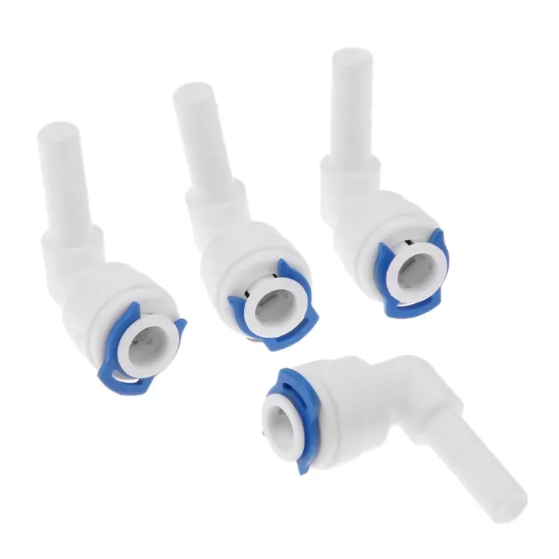 5 unids/set RO conector de tubería de agua codo 1/4 "conexión de manguera a tubo de 1/4" sistema de acuario de ósmosis inversa acoplamiento rápido 6,4mm ID