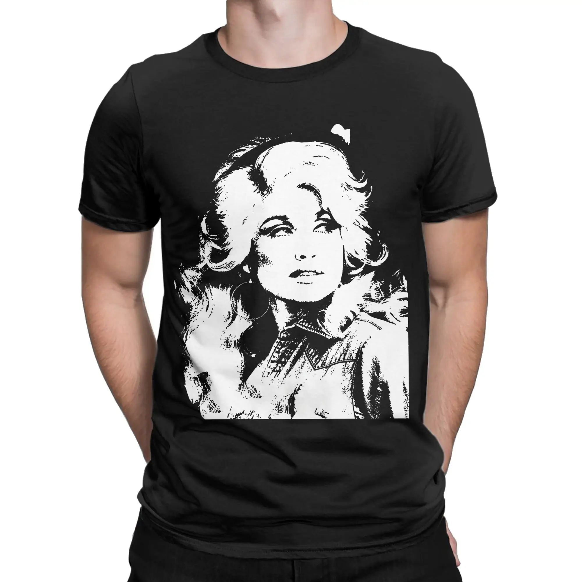 DOLLY PARTON WHITE SHILLOUETTE T-Shirt  Trending T-Shirts Short Sleeves Vintage Tshirt Summer Cotton Round Neck 5XL Clothes