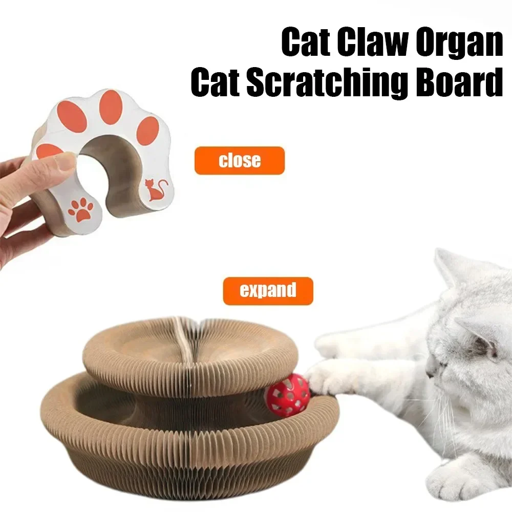 สัตว์เลี้ยงของเล่นออร์แกน Cat Scratch Board การออกแบบแม่เหล็กที่แข็งแกร่งพับได้ Decompression แมว Sharpening Claw ลูกฟูก Scratching Board