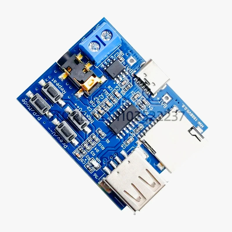 لوحة فك تشفير MP3 بدون فقدان مع مكبر للصوت، وحدة مشغل الصوت USB/TF Card U Disk، MICRO USB، Type-C #4