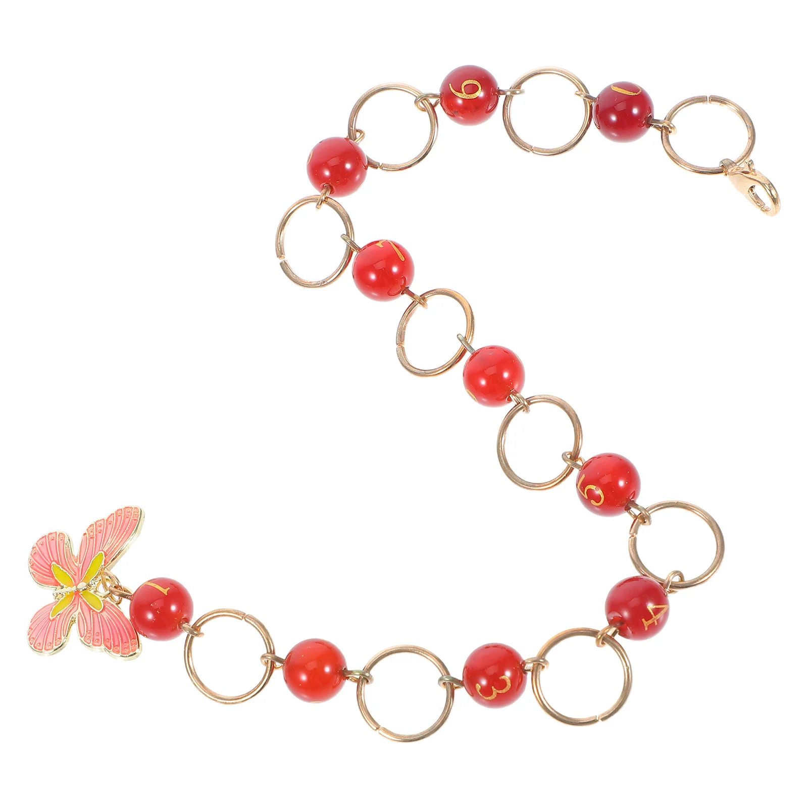 

Knitting Row Counter Chains Agate Number Beads Enamel Butterfly Charm Metal Stitch Markers for Knit Crochet Projects Sweaters