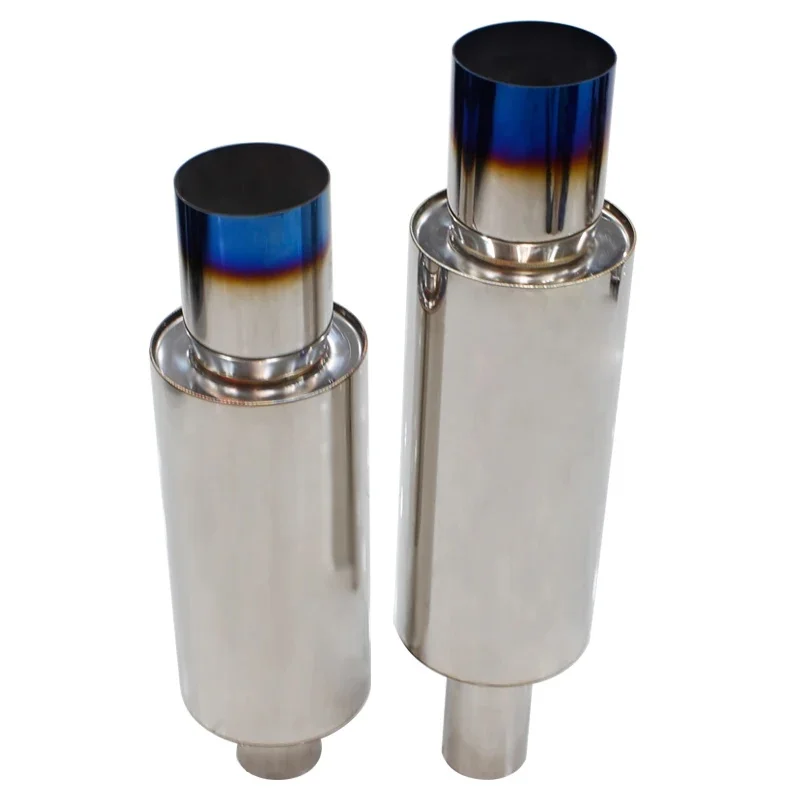 High Quality Stainless Steel Exhaust Muffler Pipe,76mm Inlet,115mm Outlet,Rustproof Car Exhaust Tail Accessories
