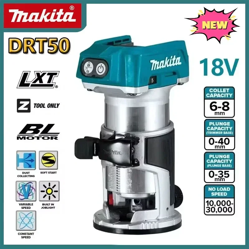 

Makita DRT50 Cordless Trimmer Rechargeable Trimming Machine Brushless Slotting Tool Milling Woodwork Engraving Machine