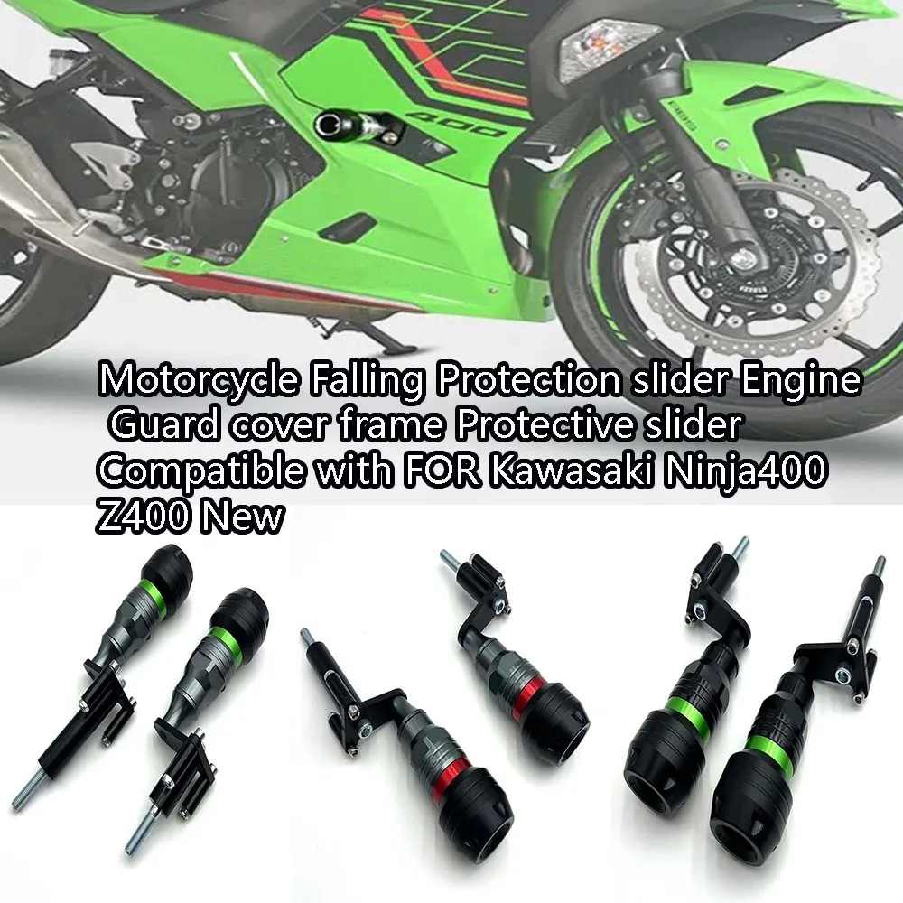 Motorcycle Falling Protection slider Engine Guard cover frame Protective slider Compatible with FOR Kawasaki Ninja400 Z400 New