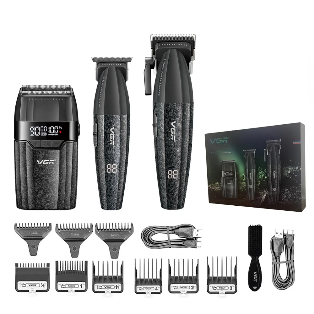 VGR Hair Trimmer Professional Clipper Cordless Barber 9000 RPM Rechargeable Hair Cutting Machine Metal Trimmer for Men V-640 image 3